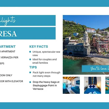 Casa Teresa With Ac And Sea View Balcony Вернацца